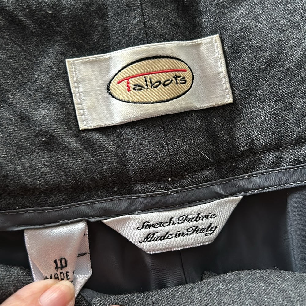 Talbots 99% wool gray stretch pants trousers, fully lined, wide belt loops 10 - Picture 8 of 8